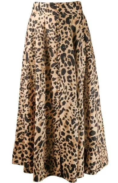 ZIMMERMANN "Veneto" Linen Leopard Skirt