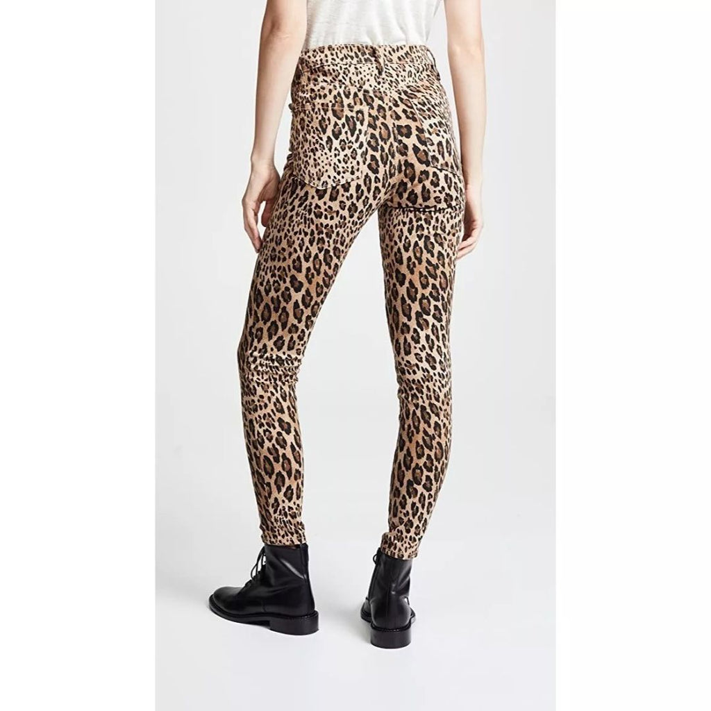 FRAME Leopard High Rise "Cigarette" Jeans