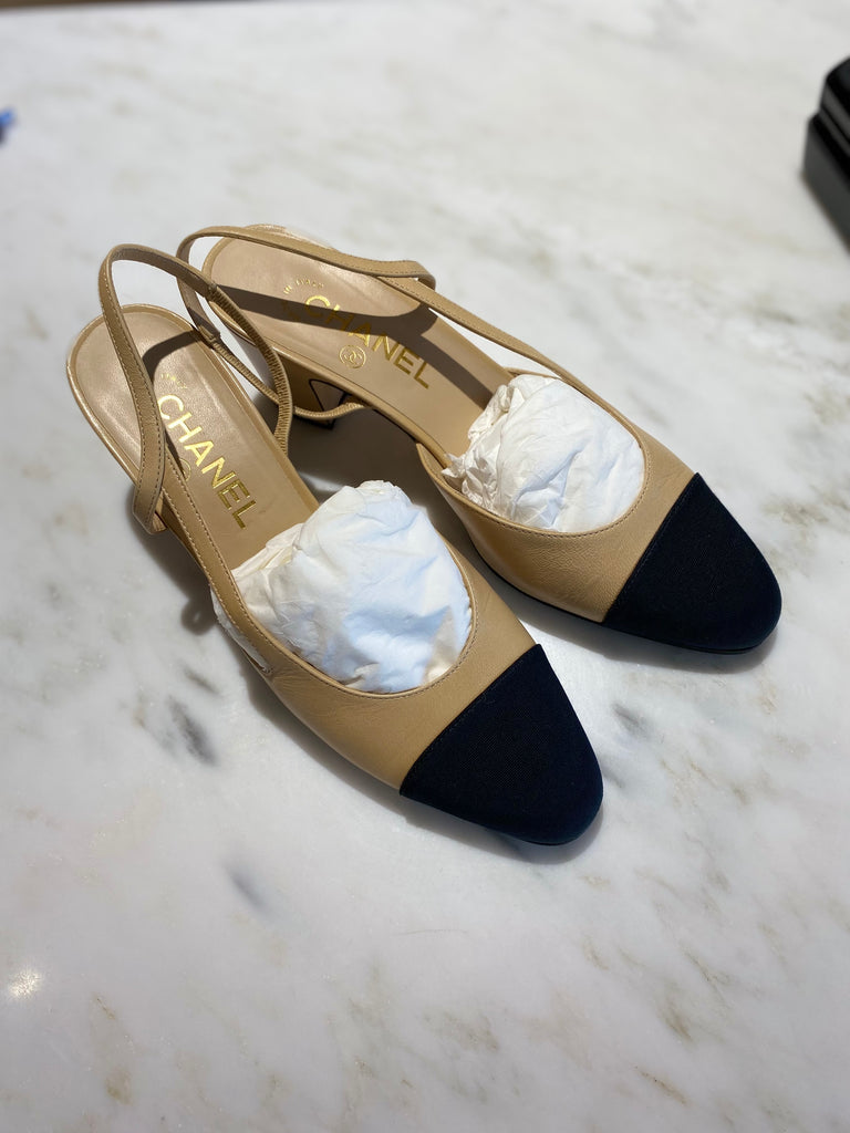 CHANEL "Classic two-tone Slingback" Heels