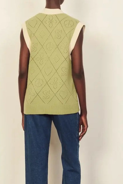 SANDRO "Espoir Pointelle" Vest