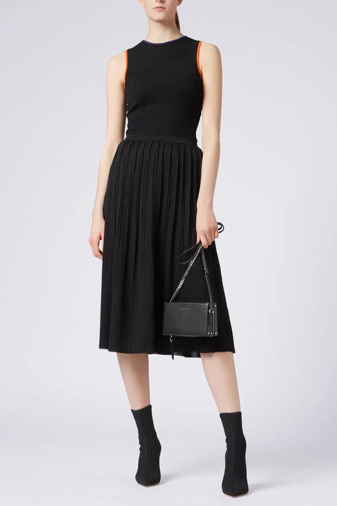 BOSS "Floli Pleated Sleeveless" Midi Dress