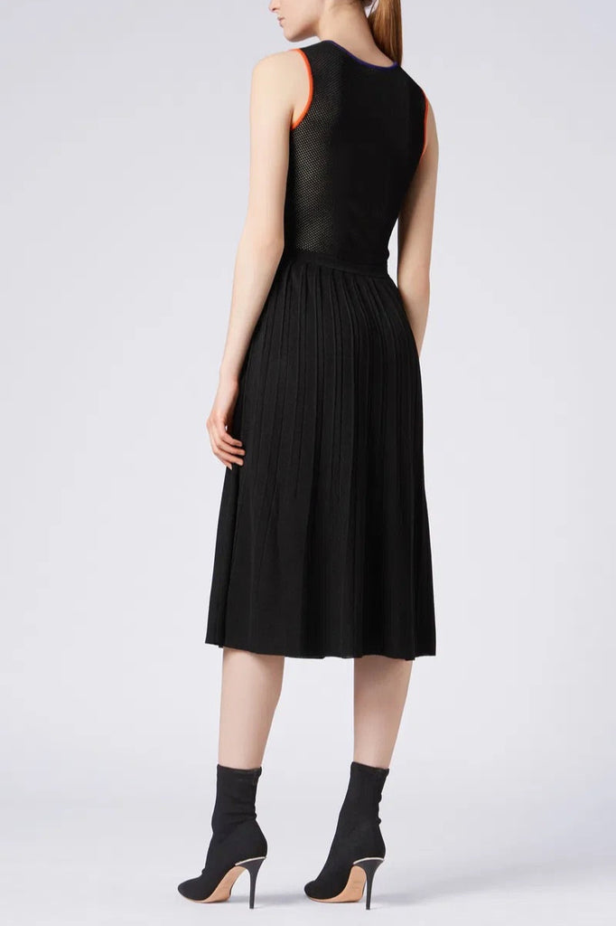 BOSS "Floli Pleated Sleeveless" Midi Dress