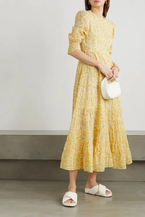 RIXO  "Kristen Lemon Daisy" Dress