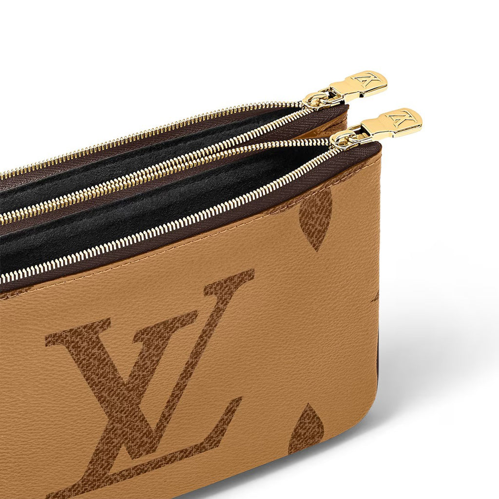 LOUIS VUITTON "Reverse Monogram Double Zip" Pouchette