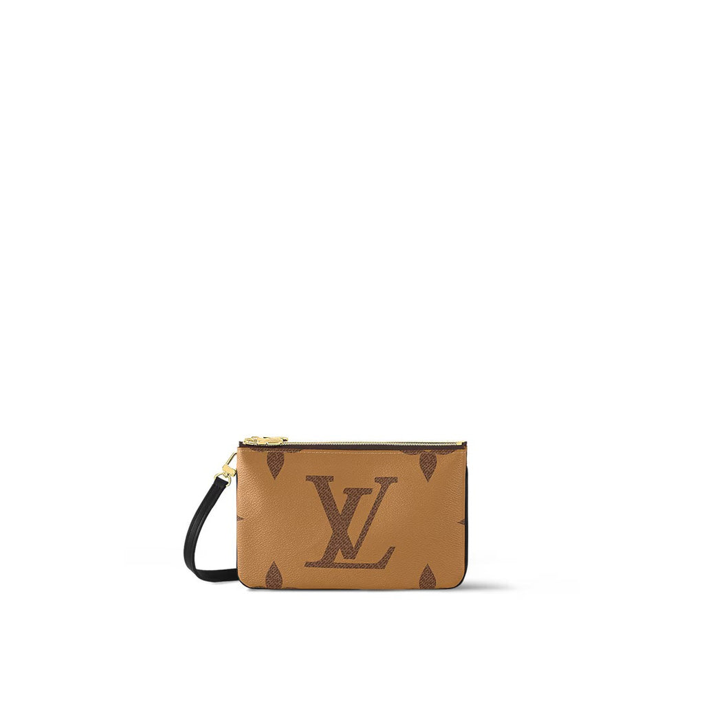 LOUIS VUITTON "Reverse Monogram Double Zip" Pouchette