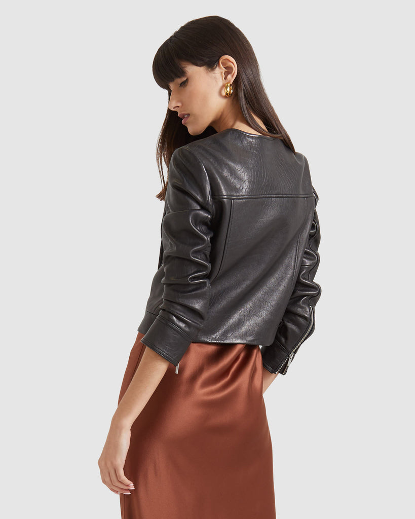 SABA "Lilia Cropped Leather" Jacket