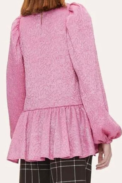 STINE GOYA "Jenny Frill Balloon Sleeve Sequin" Top