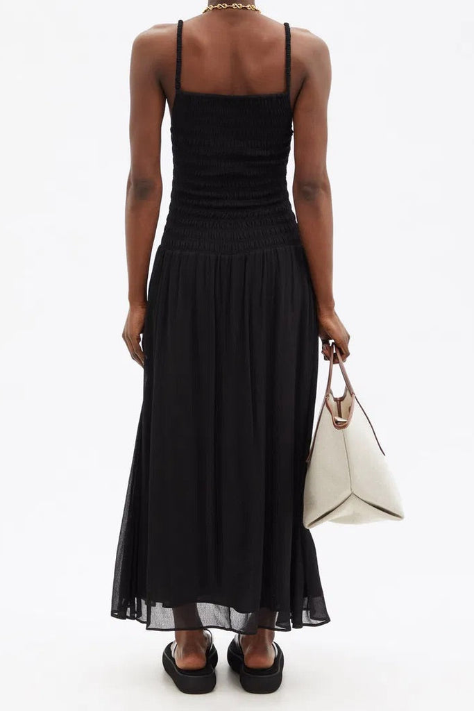TOTEME "Smocked Crepe" Maxi Dress