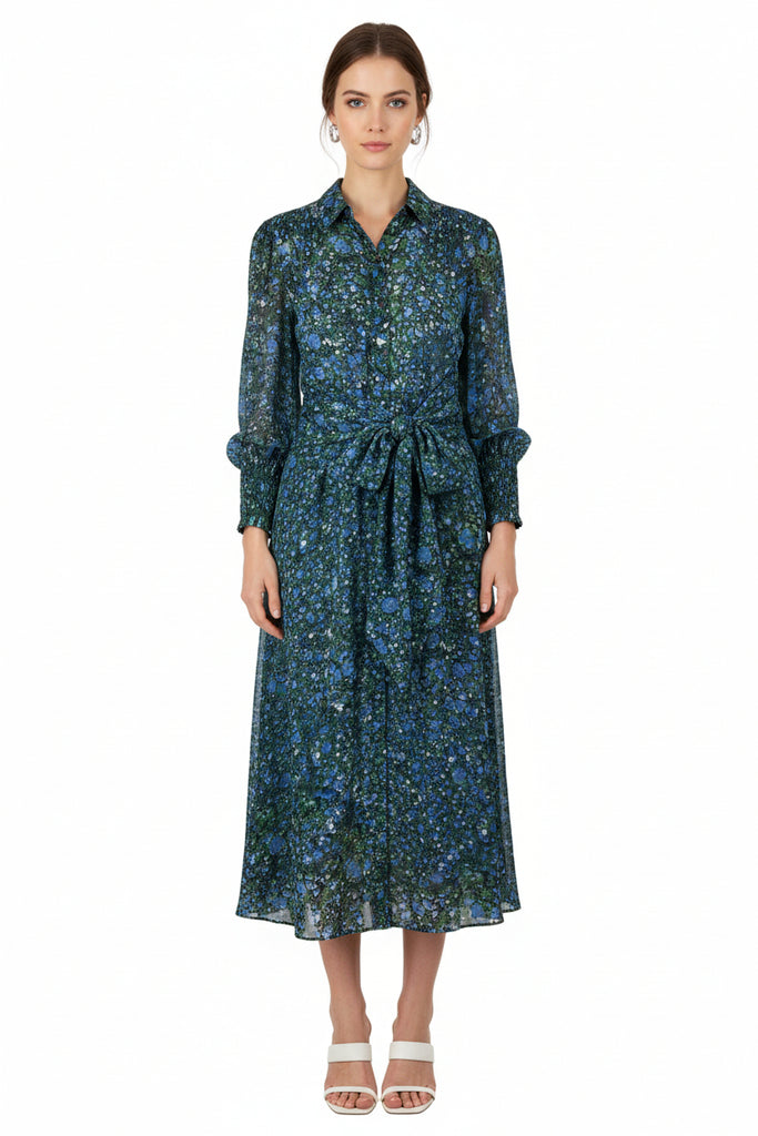 VERONICA BEARD "Mirren" Knotted Midi Dress
