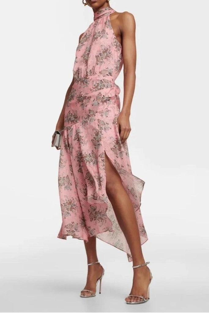 VERONICA BEARD "Leila Halter Neck" Maxi Dress