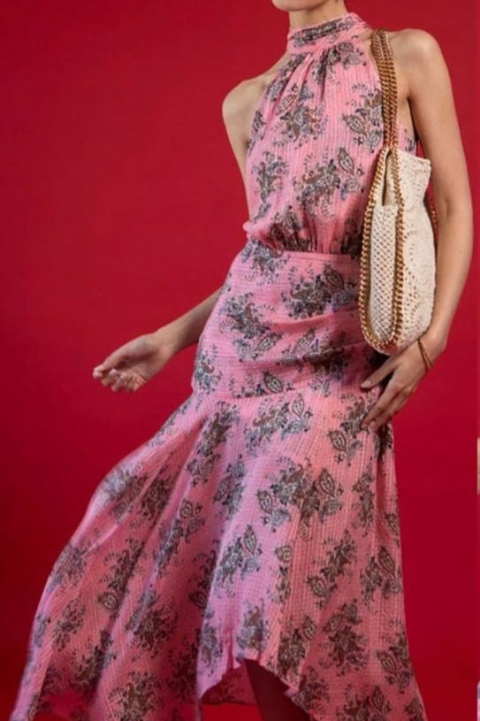 VERONICA BEARD "Leila Halter Neck" Maxi Dress