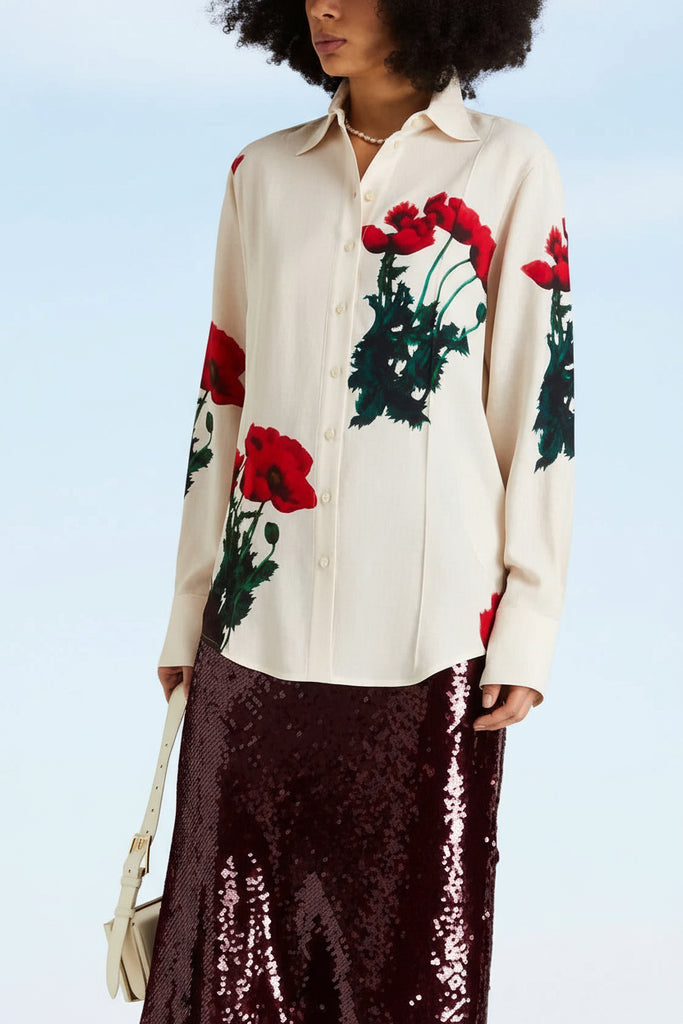 VICTORIA BECKHAM "Floral-Print Crepe" Shirt